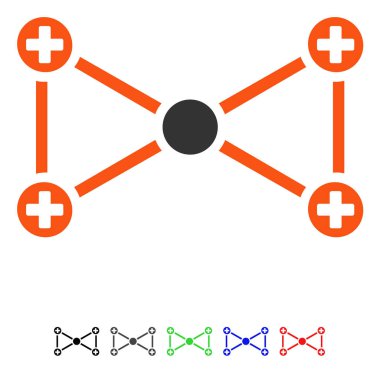 Tıbbi düğümleri düz simgesi