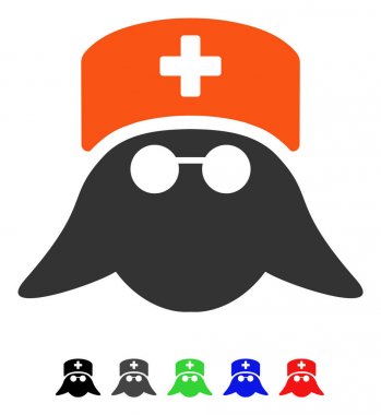 Tıbbi hemşire kafa düz simgesi