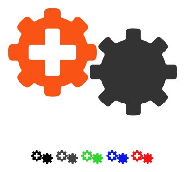 Tıbbi işlem vites düz simgesi