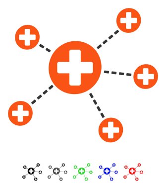 Tıbbi ilişkiler düz simgesi