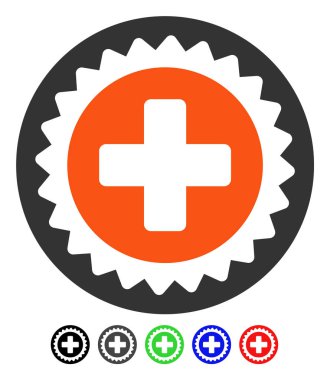 Tıbbi damga düz simgesi