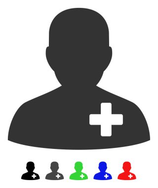 Tıbbi gönüllü düz simgesi