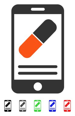 İlaç Online bilgi düz simgesi