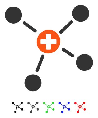 Tıp bağlantılar düz simgesi