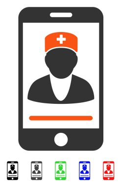 Cep doktor düz simgesi