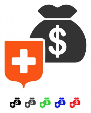 Para çantası kalkan düz simgesi