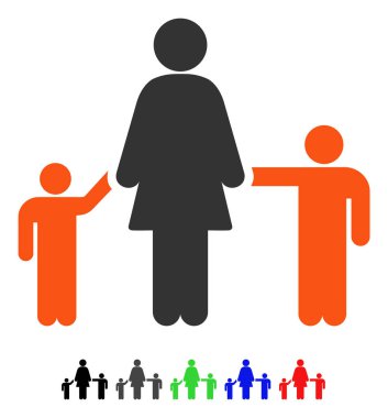 Anne ve çocuk düz simgesi