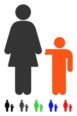 Anne ile oğlu düz simgesi