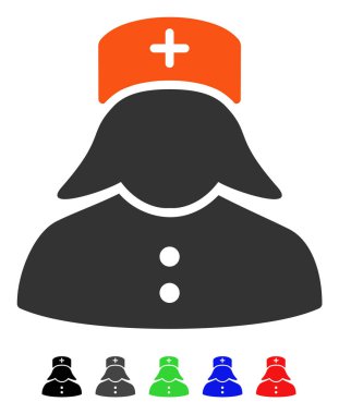 Hemşire düz simgesi