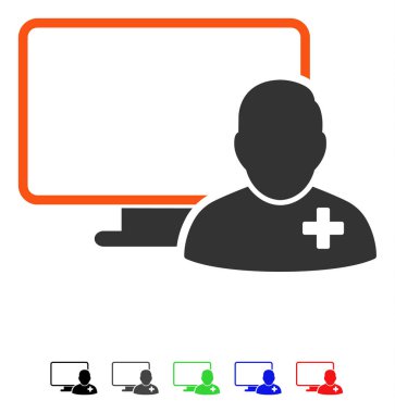 Online doktor düz simgesi