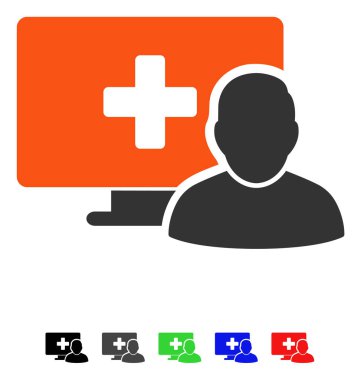 Online tıp düz simgesi