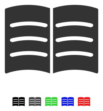 Açık kitap düz simgesi