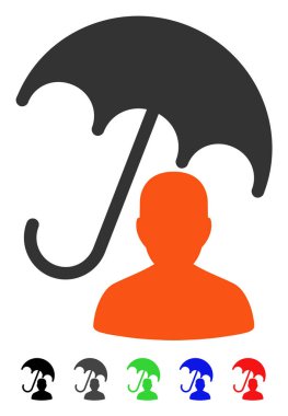 Hasta bakımı şemsiye düz simgesi