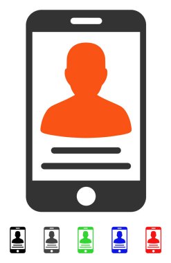 Hasta mobil hesap düz simgesi