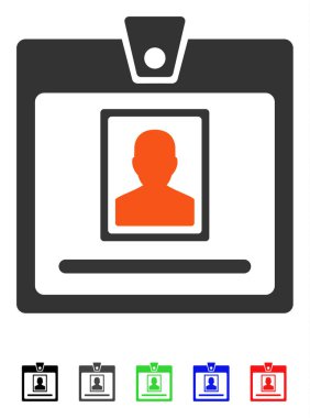 Kişi rozet düz simgesi