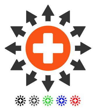 Eczane dağıtım düz simgesi