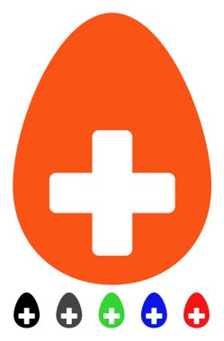 Artı yumurta düz simgesi