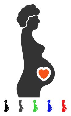 Hamile kadın düz simgesi