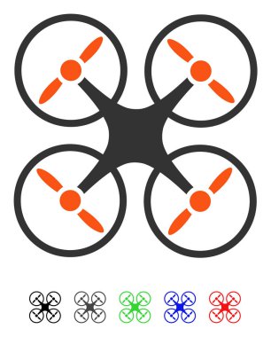 Quadcopter düz simgesi