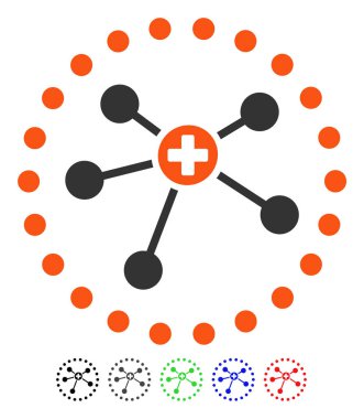 Düz yuvarlak tıbbi bağlantıları simgesi