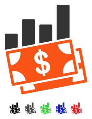 Satış çubuk grafiği düz simgesi