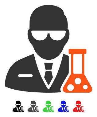 bilim adamı düz simgesi