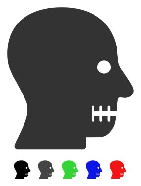 Dikili ağız düz simgesi