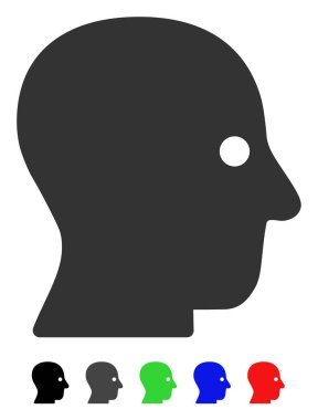 Sessiz kafa düz simgesi