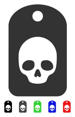 Kafatası etiketi düz simgesi