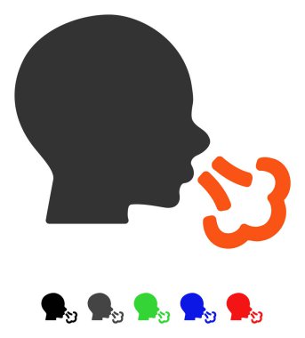 Hapşırma düz simgesi