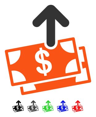 Para düz simgesi harcamak