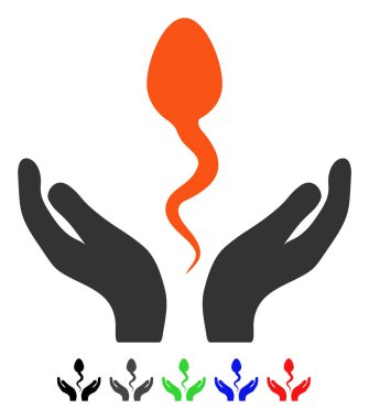 Sperm bakım el düz simgesi