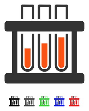 Test tüpleri düz simgesi