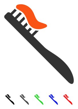 Diş fırçası düz simgesi