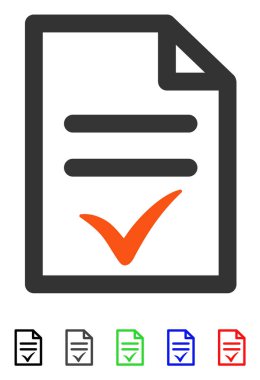 Geçerli belge düz simgesi