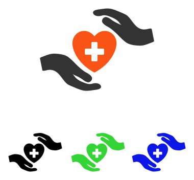 Kardiyoloji bakım el düz vektör simgesi