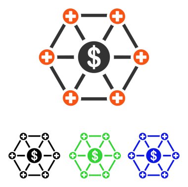 Mali tıp ağ düz vektör simgesi