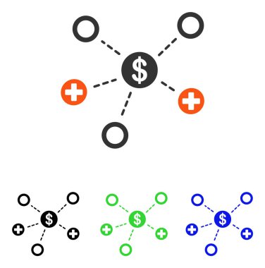 Vektör simge mali tıp ilişkiler daire