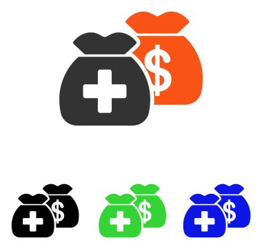 Sağlık fonları düz vektör simgesi