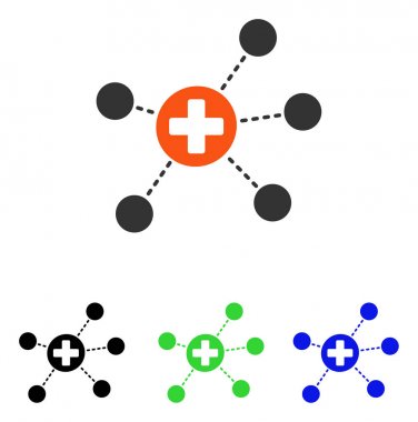 Sağlık Linkler düz vektör simgesi