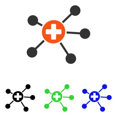 Sağlık Linkler düz vektör simgesi