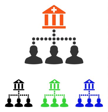 Tıbbi banka müşterilerine vektör simge düz