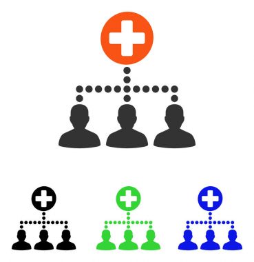 Tıbbi istemci bağlantıları düz vektör simgesi