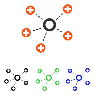 Tıbbi bağlantıları düz vektör simgesi