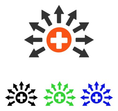 Tıbbi dağıtım düz vektör simgesi