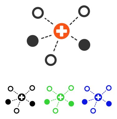 Tıbbi Linkler düz vektör simgesi