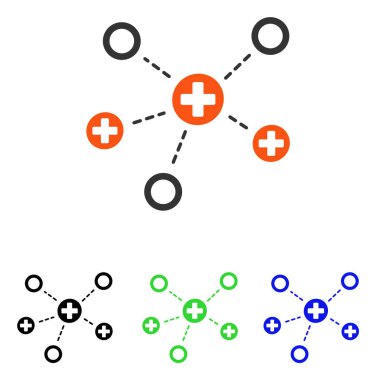 Tıbbi Linkler düz vektör simgesi