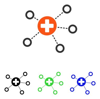 Tıbbi Linkler düz vektör simgesi