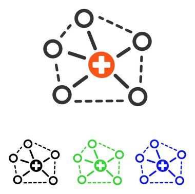 Tıbbi ağ yapısı düz vektör simgesi