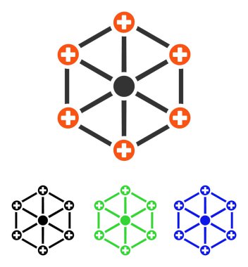 Tıbbi ağ düz vektör simgesi